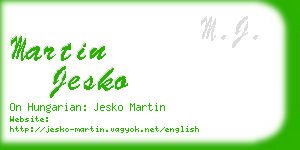 martin jesko business card